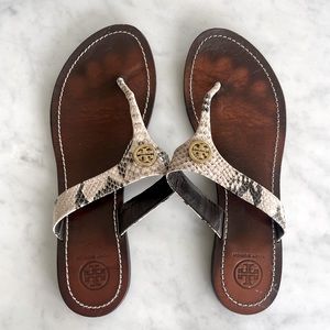 Tory Burch Snakeskin Animal Print Slide Sandals sz 8.5